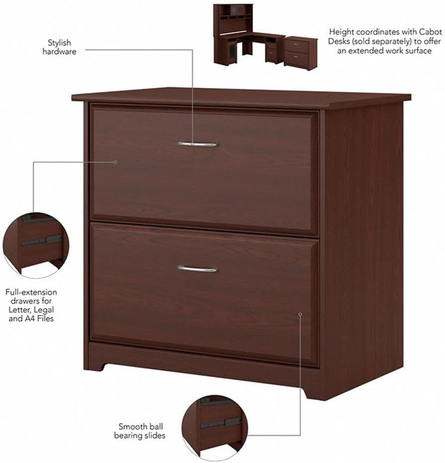Cabot 2 Drawer Lateral File Cabinet Harvest Cherry