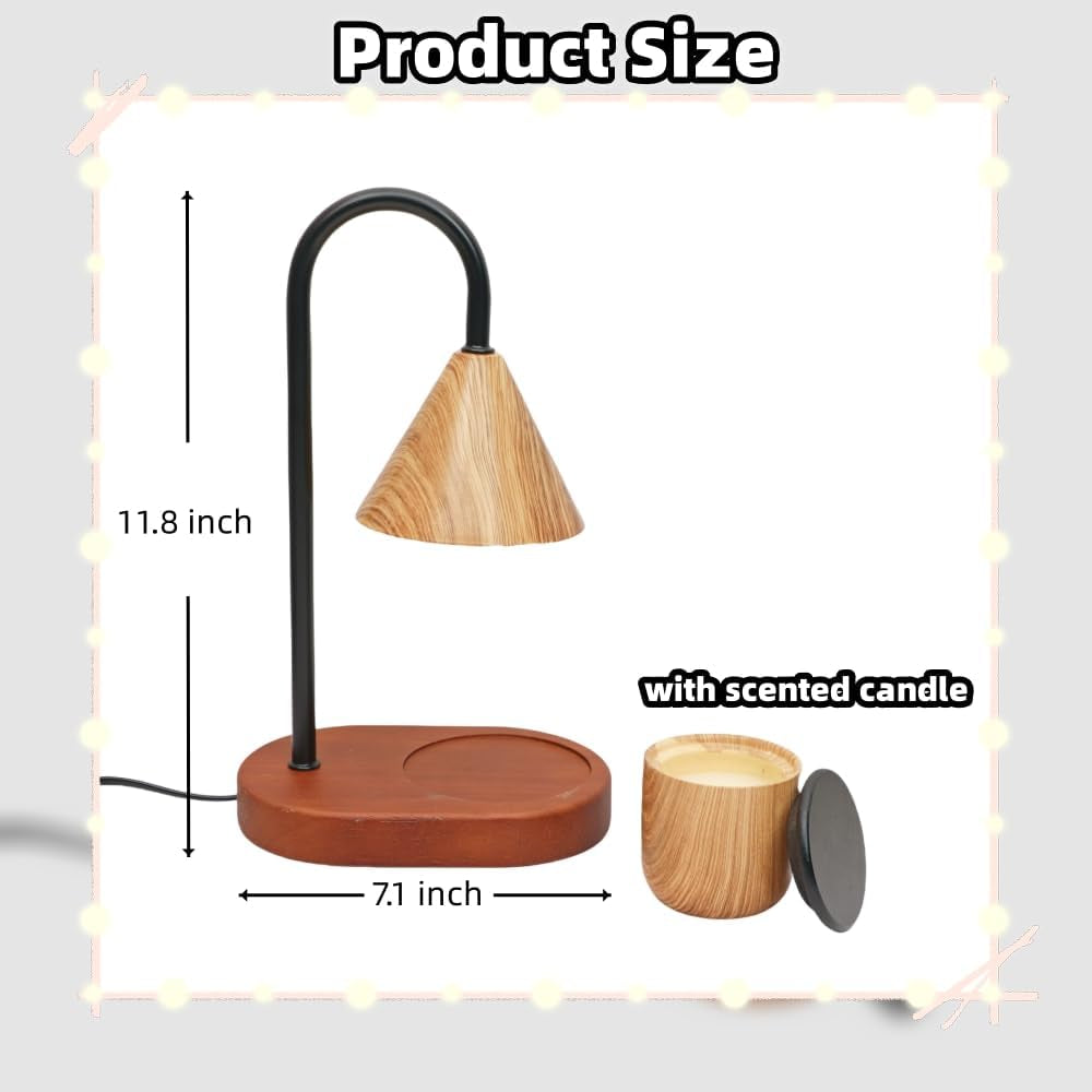 Candle Warmer Lamp Wood Grain Dimmable Wax Melt Warmer