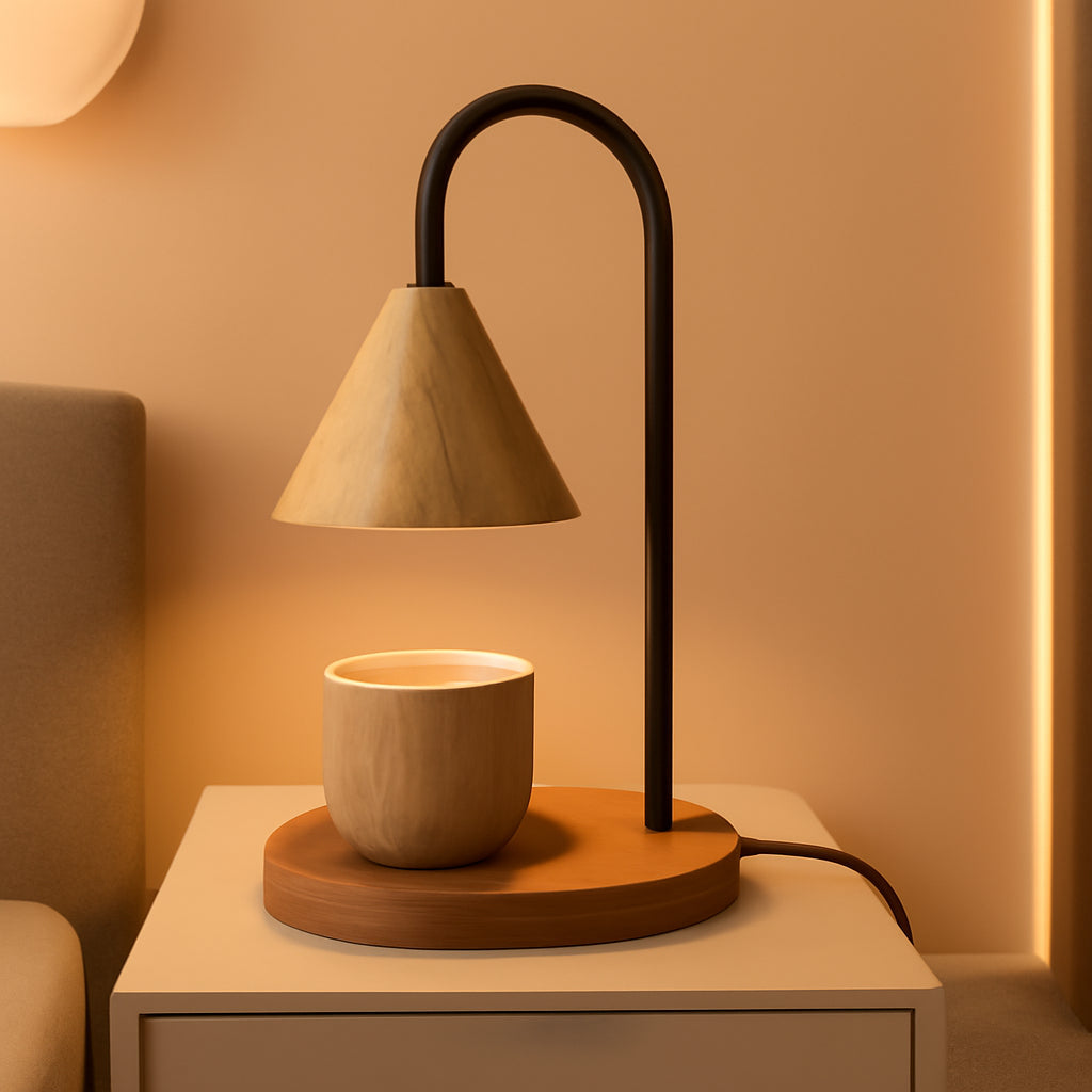 Candle Warmer Lamp Wood Grain Dimmable Wax Melt Warmer