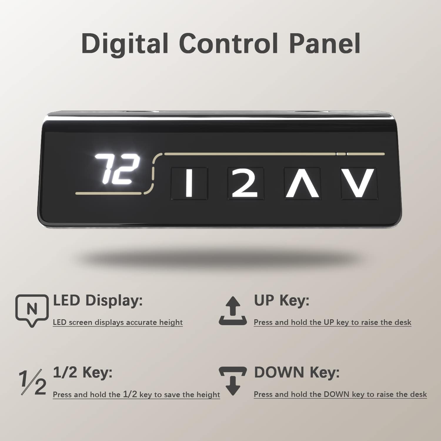Electric Height Adjustable Standing Desk 55 X 24 Inches